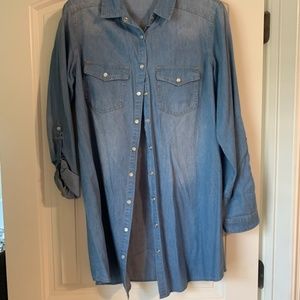 It Girl Chambray / blue jean shirt dress
